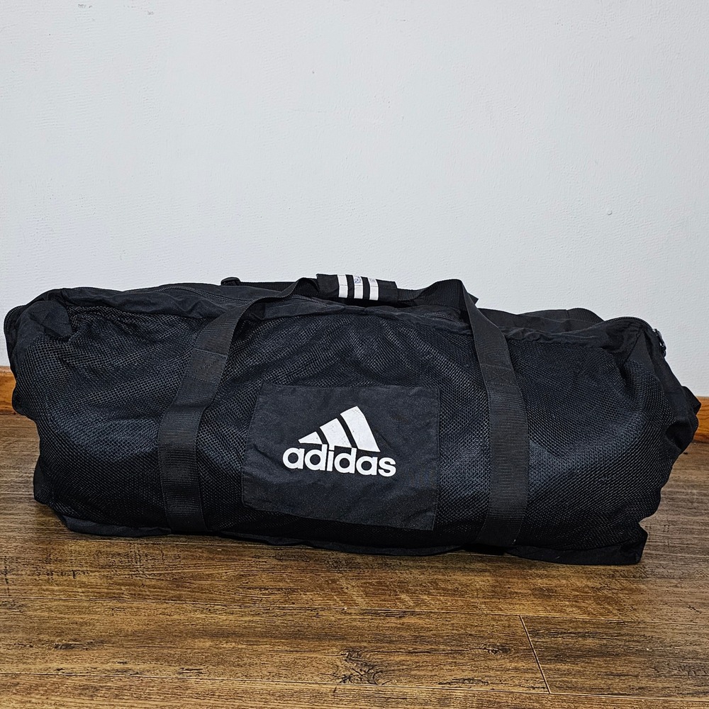 Adidas Texas College Football XL Duffel Bag Black Mesh Athletic Travel Gear Bag